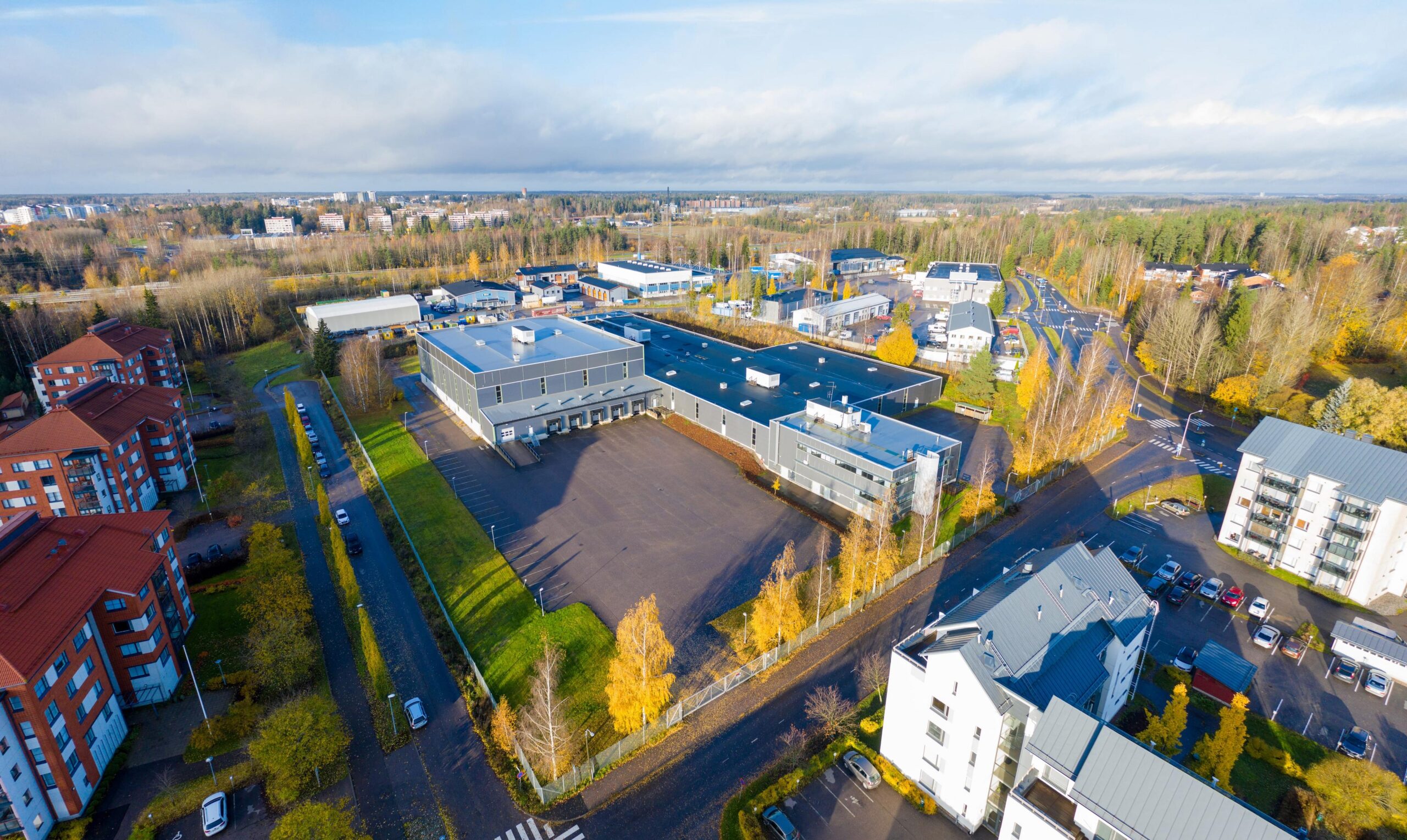 Vaihdekatu 1 Keravan Isoahjossa ilmasta kuvattuna