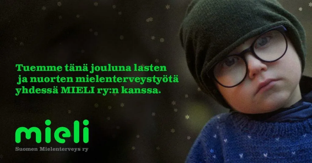 Mieli ry kampanjakuva lasten ja nuorten mielenterveys joulukerayksesta