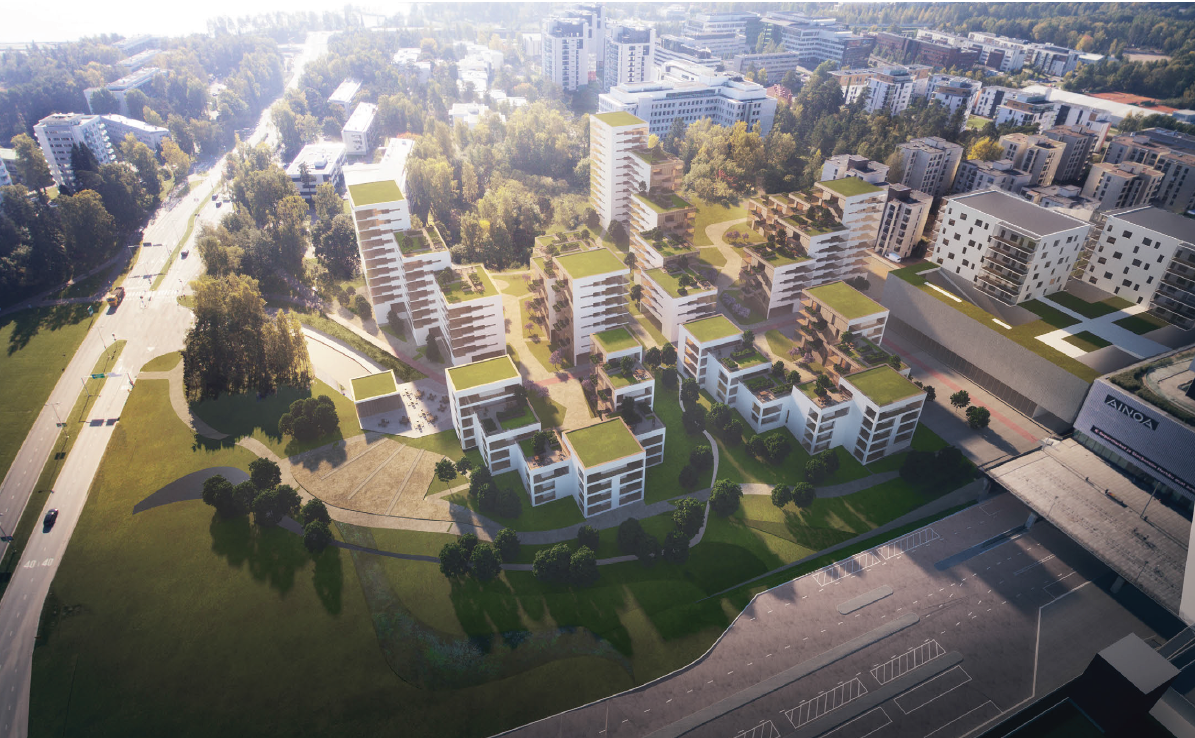Featured image for “Trevianin kehittämälle Tapiolan keskustan asuntokorttelille vihreä valo”