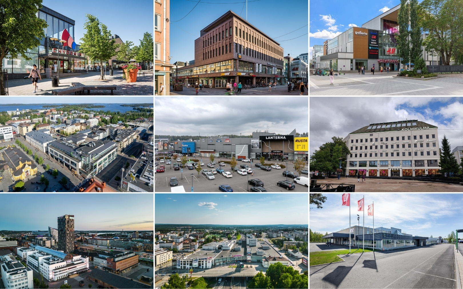 Kollaasi Agoren kiinteistöistä